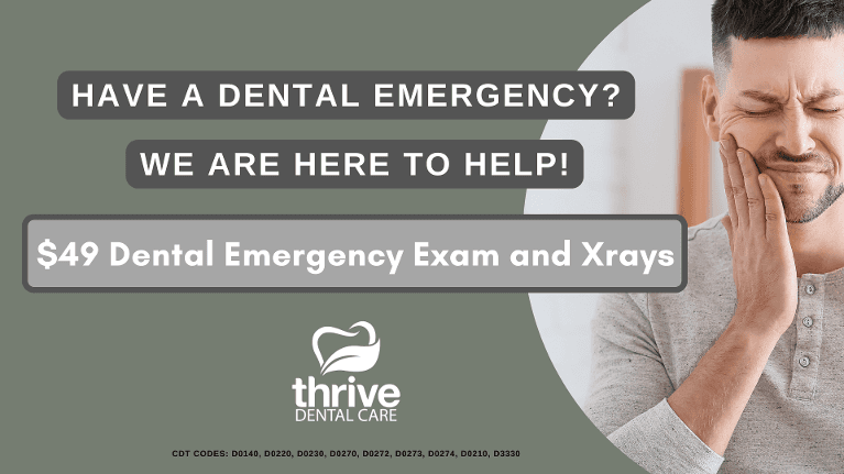 $49 Dental Emergency and Exam. Just mention this offer to get the special!
